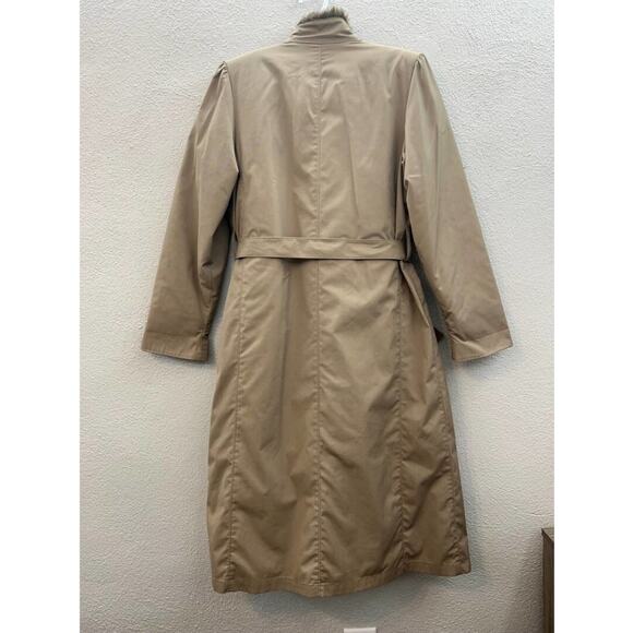 London Fog Womens Tan Faux Fur Lined Button Up Trench Coat Size 6 Reg Vintage - Picture 8 of 12